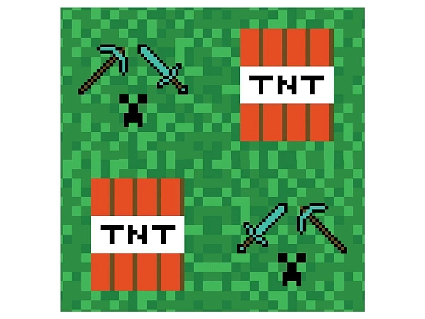 Papírové ubrousky Pixel - Minecraft - 33 x 33 cm - 20 ks