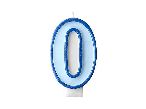 Narozeninová svíčka 0, modrá, 7 cm