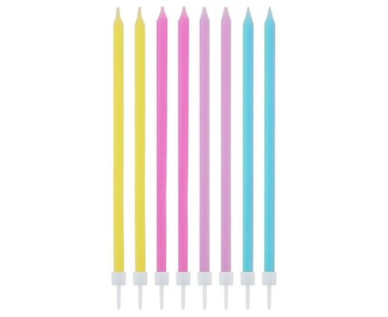 Narozeninové svíčky - pastelové - makronky - 14,5 cm - 16 ks