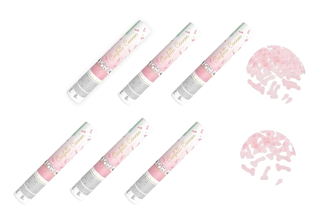 Sada Konfety 20 cm - PENIS - světle růžové - Rozlučka se svobodou - 6ks