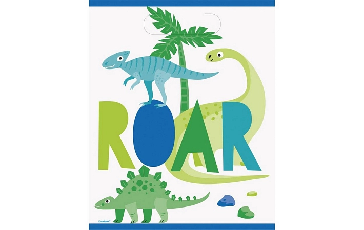 Tašky Dinosaurus - modro zelené - 8 ks