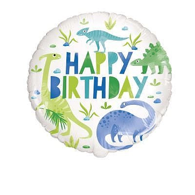 Balón foliový DINOSAURUS - Happy birthday - narozeniny - 45 cm