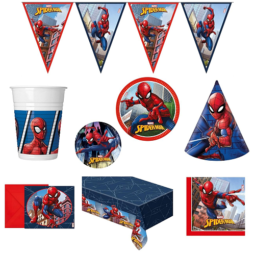 Dětská narozeninová sada Spiderman - 12 osob, 78 ks
