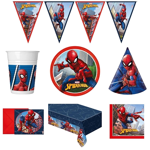 Dětská narozeninová sada Spiderman - 12 osob, 78 ks