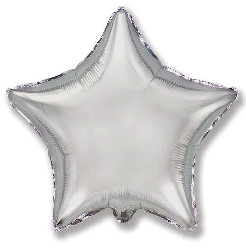 Balón foliový hvězda - stříbrná - 48 cm