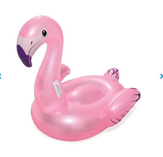 Nafukovací plameňák - flamingo růžový s úchyty - dětský - 127 x 127 cm