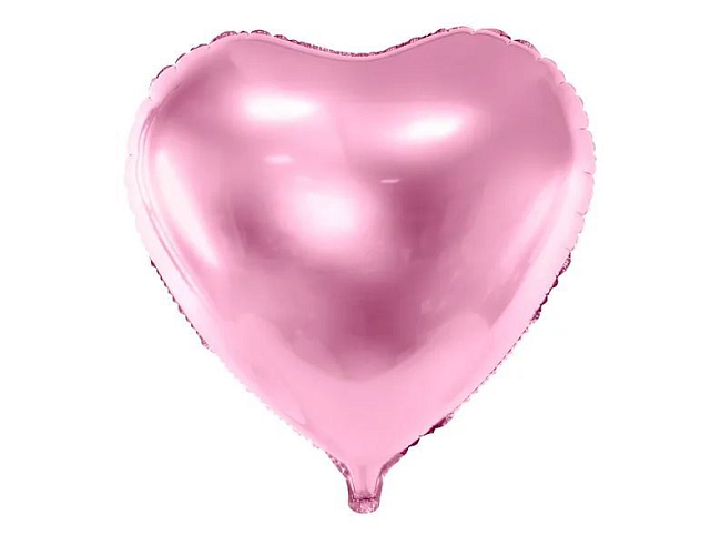 Fóliový balón srdce světle růžové - Valentýn - Svatba - 60 cm