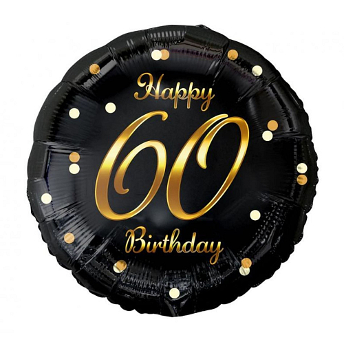 Balón foliový 60 let - Happy Birthday - narozeniny - 45 cm