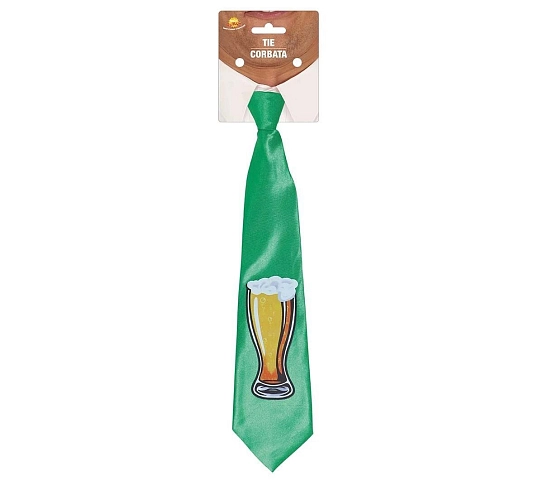 Kravata zelená s pivem - St. Patrick /  Svatý Patrik