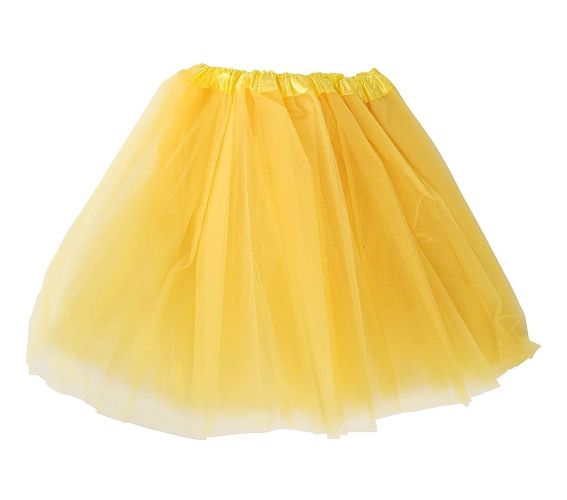 Retro dámská TUTU sukně - neon žlutá - 40 cm - 80.léta - disco