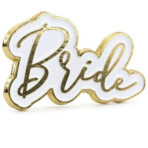 Brož pro budoucí nevěstu 'Bride' 3,5 x 2 cm - Rozlučka se svobodou