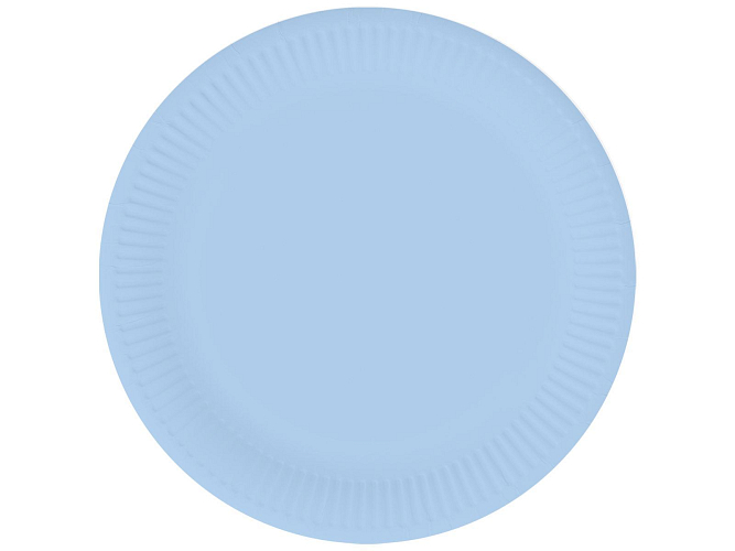 Talíře světle modré - Gender reveal - narození kluka - 18 cm - 6 ks