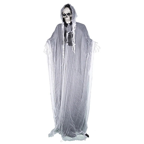 Dekorace obří DUCH se zvukem a světlem - Skeleton - 220 cm - Halloween