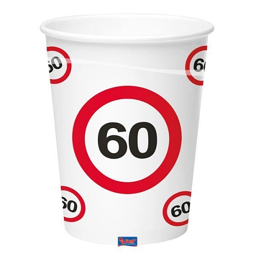 Kelímky dopravní značka 60 let , 350ml 8ks/bal.