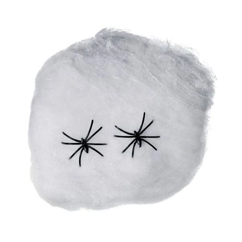 Pavučina bíla 100g + 6 pavouků - Halloween