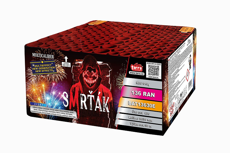 Ohňostroj - BATERIE VÝMETNIC SMRŤÁK 136 RAN 2/1 - multikalibr - Halloween