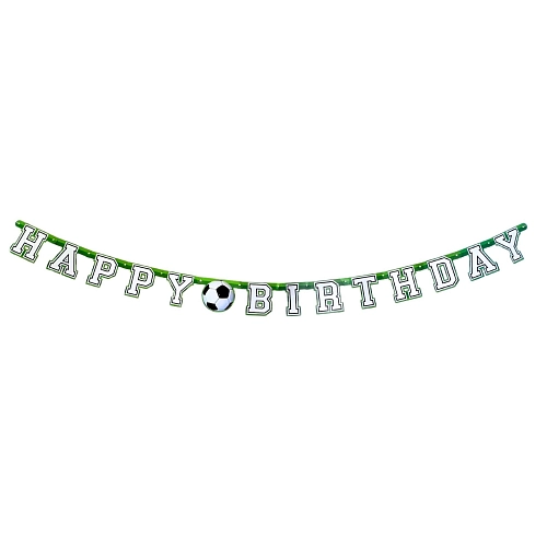Girlanda - Happy Birthday - narozeniny - Fotbal - 213 cm