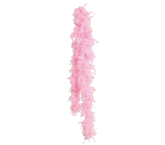Boa světle růžové s peřím - Charlestone - 180 cm