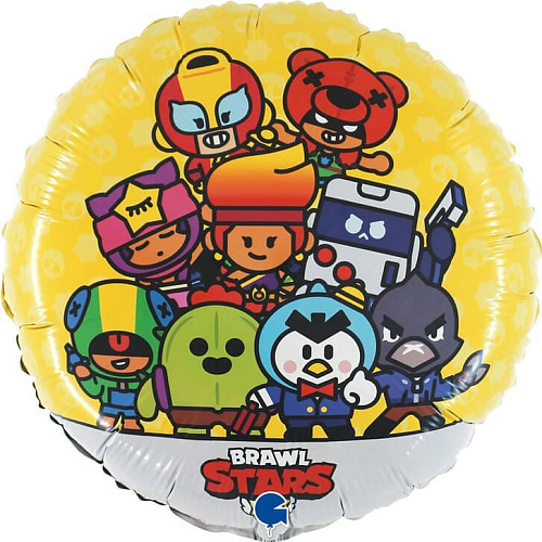 Fóliový balónek kulatý Brawl Stars - 46 cm