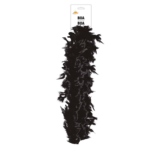 Boa černé s peřím - Charlestone - 180 cm