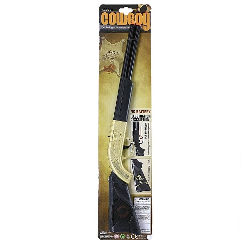 Puška - pistole kovbojská - Western - zlatá - 50 cm