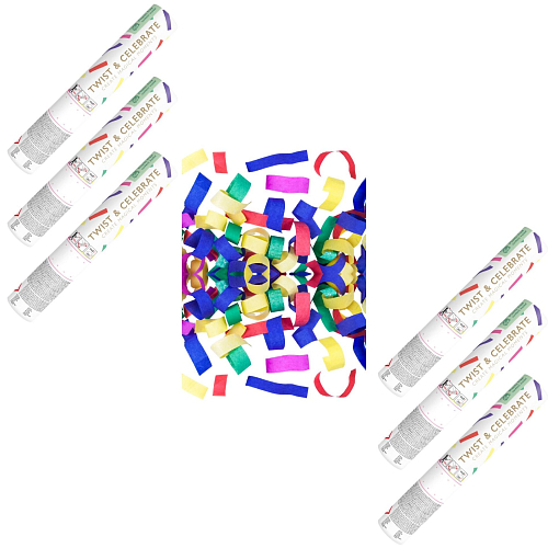 Konfety 20cm BAREVNÝ papír - mix barev - 6 ks