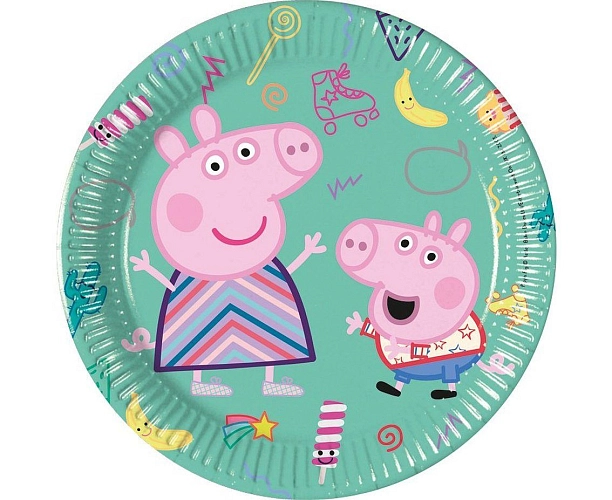 Papírové talíře prasátko Pepina - Peppa Pig - 20 cm - 8 ks