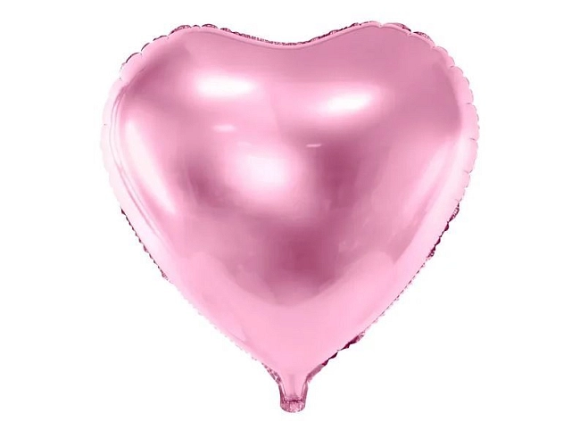 Fóliový balón srdce světle růžové - Valentýn - Svatba - 60 cm