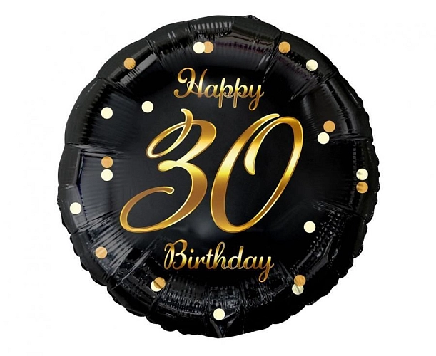 Balón foliový 30 let - Happy birthday - narozeniny - 45 cm