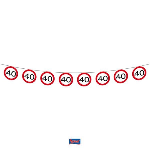 Girlanda narozeniny dopravní značka 40 let, 12m