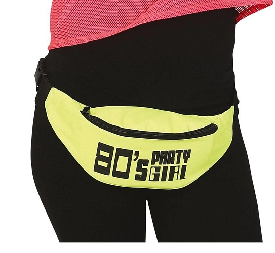 Retro ledvinka žlutá - neon - 80.léta - disco