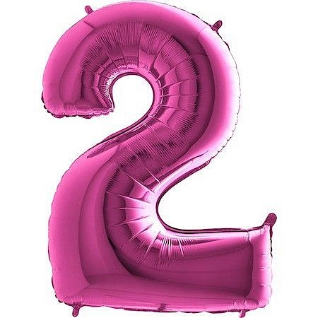 Balón foliový číslice RŮŽOVÁ - PINK 102 cm - 2
