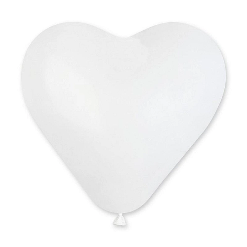 Balón SRDCE bílé 25 cm -1 ks - Valentýn / Svatba