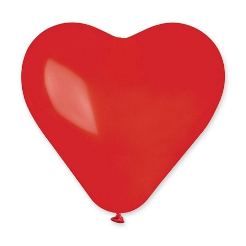 Balón SRDCE červené 25 cm - 1 ks - Valentýn / Svatba