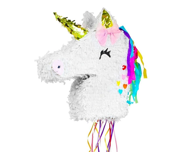 Piňata Jednorožec - Unicorn - 40 x 40 x 9,5 cm - tahací