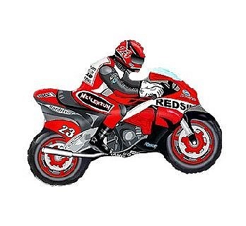 Balón foliový 60 cm  Motorka Červená