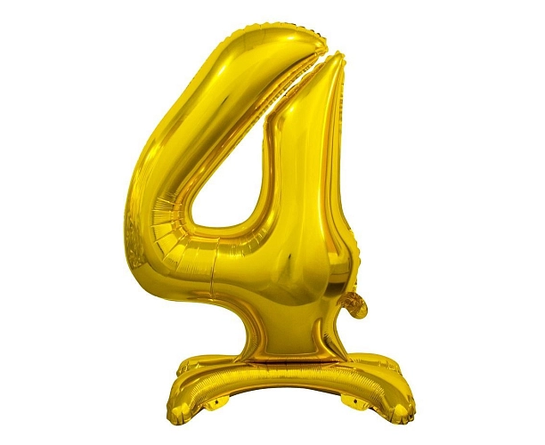 Balón foliový číslice ZLATÁ  na podstavci , 74 cm - 4