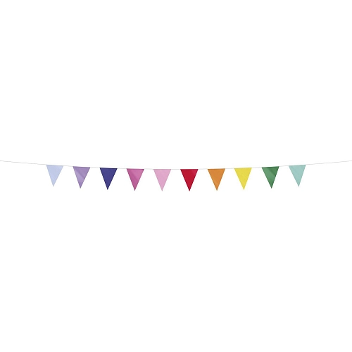 Girlanda - barevné vlajky - PVC - 600 cm
