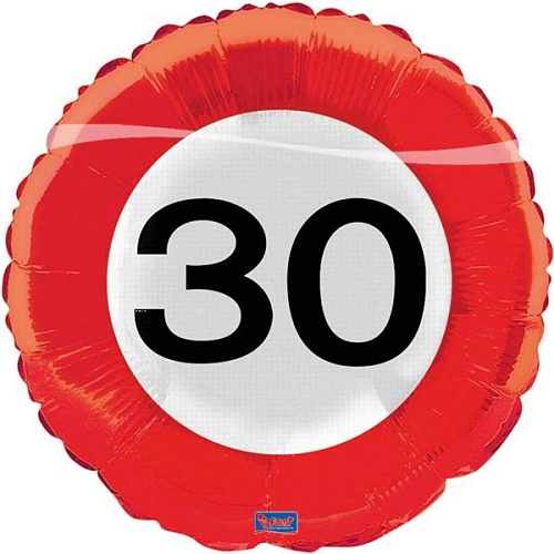 Balón foliový dopravní značka 30 let , 45cm