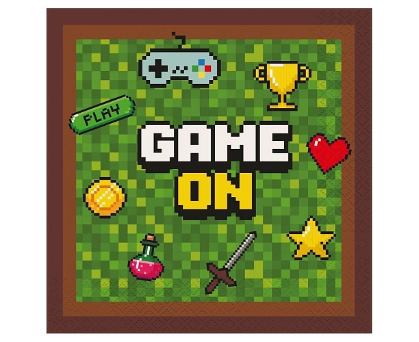 Papírové ubrousky Game On - Minecraft - 33 x 33 cm - 20 ks