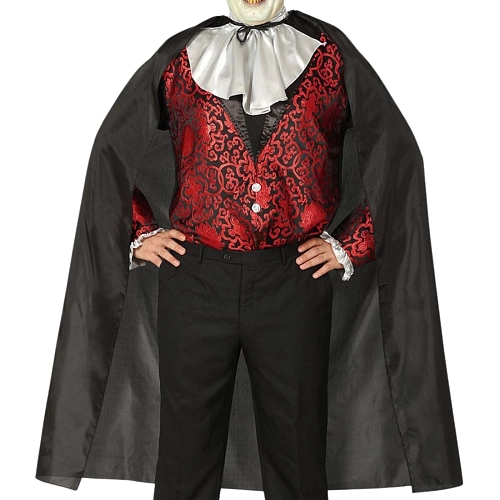 KOSTÝM - ČERNÝ PLÁŠŤ VAMPÍR - Upír - Drakula - 130 cm - Halloween