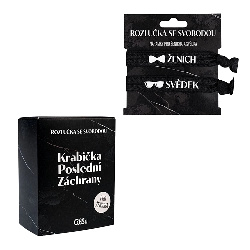 Sada pro ženicha a svědka – KPZ + náramky – Rozlučka se svobodou – 7 ks