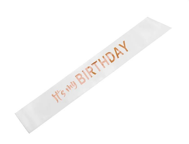Šerpa It's my birthday - bílá - narozeniny - 79 x 9,4 cm