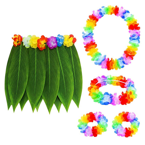 Dámský havajský kostým HAWAII – tropická sukně a květinové doplňky – 5 ks
