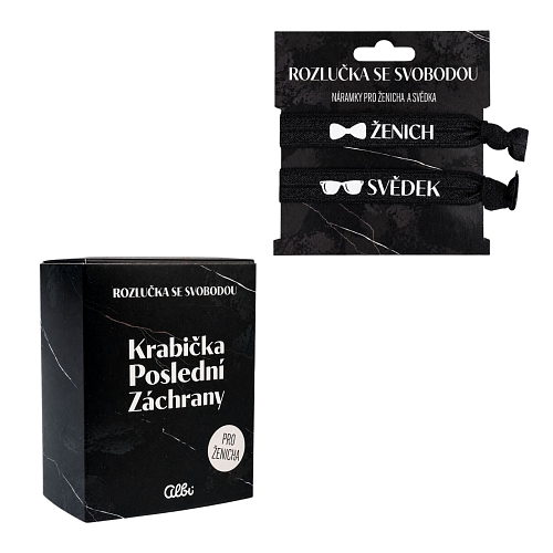 Sada pro ženicha a svědka – KPZ + náramky – Rozlučka se svobodou – 7 ks