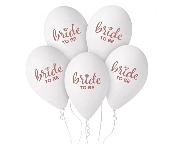 Latexové balonky s nápisem Bride to Be - Rozlučka se svobodou - 30cm - 5 ks