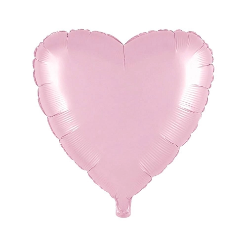 Balón foliový 45 cm Srdce PASTELOVÉ RŮŽOVÉ - Valentýn / Svatba