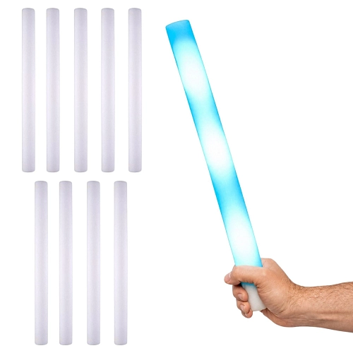 Párty LED pěnová tyč se světlem - modrá - 47 cm - 10 ks