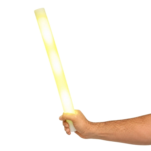 Párty LED pěnová tyč se světlem - žlutá - 47 cm
