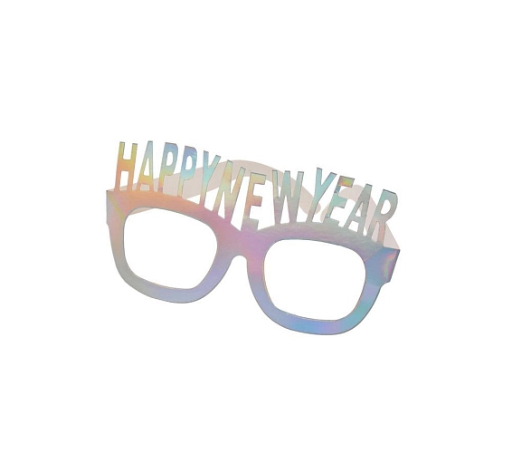 Papírové brýle Happy New Year - Silvestr - opalizující - 4 ks